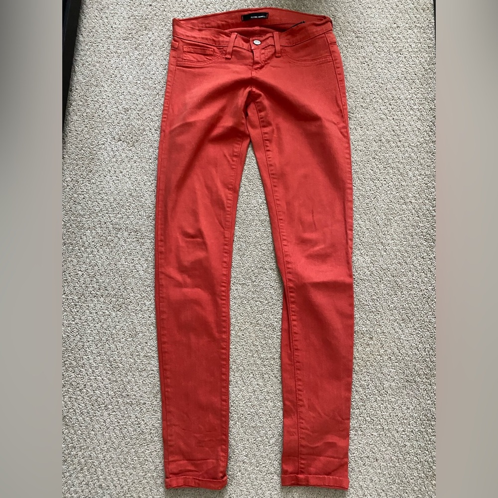 Pumpkin spice skinny jeans perfect for the upcoming fall season